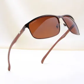 Radiant Brown Polarized Rectangle Sunglasses