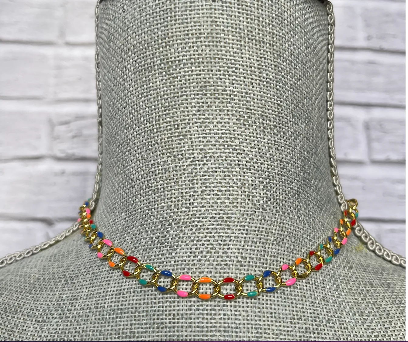 Rainbow Colored Enamel Choker