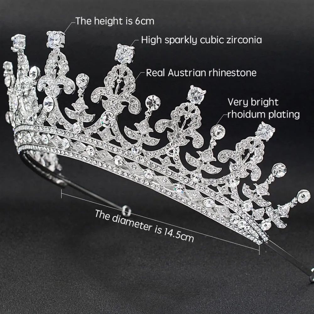 Real Austrian Crystal Granny’s Tiara  2/3 Round Tiara Diadem 05365L