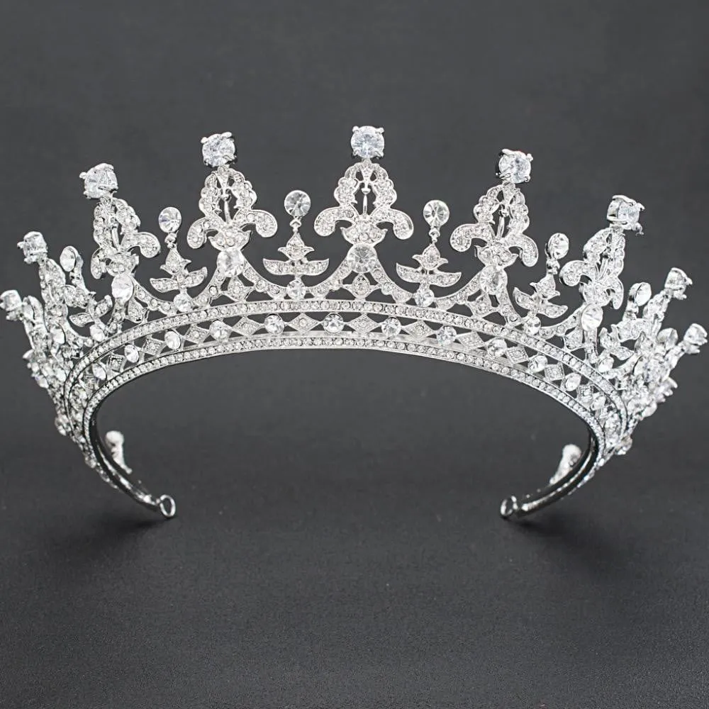 Real Austrian Crystal Granny’s Tiara  2/3 Round Tiara Diadem 05365L