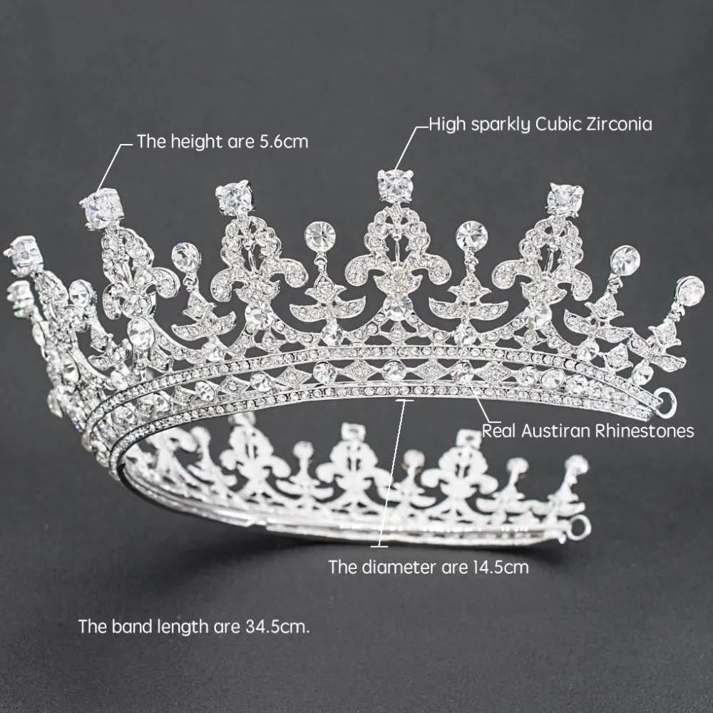 Real Austrian Crystal Granny’s Tiara  2/3 Round Tiara Diadem 05365L