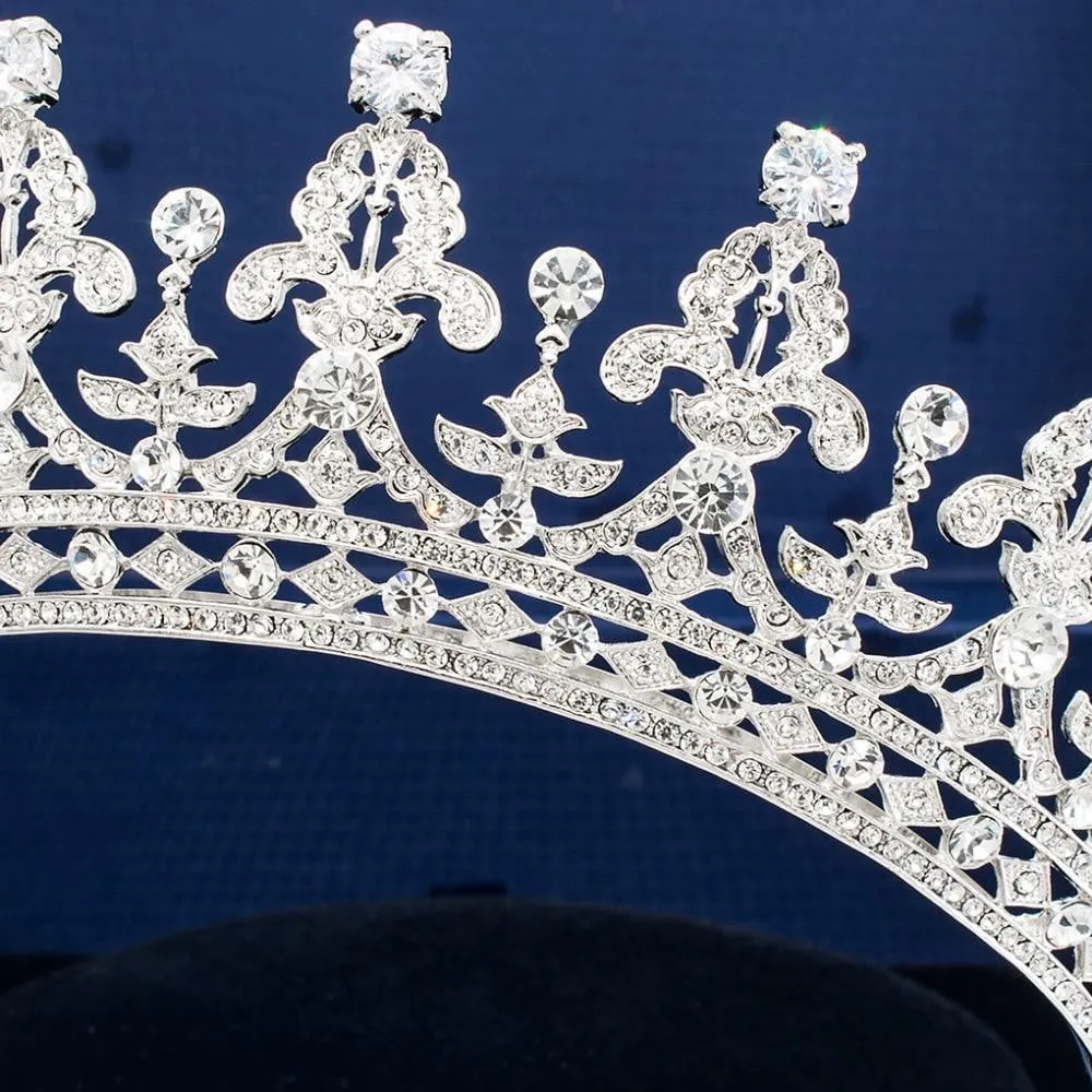 Real Austrian Crystal Granny’s Tiara  2/3 Round Tiara Diadem 05365L