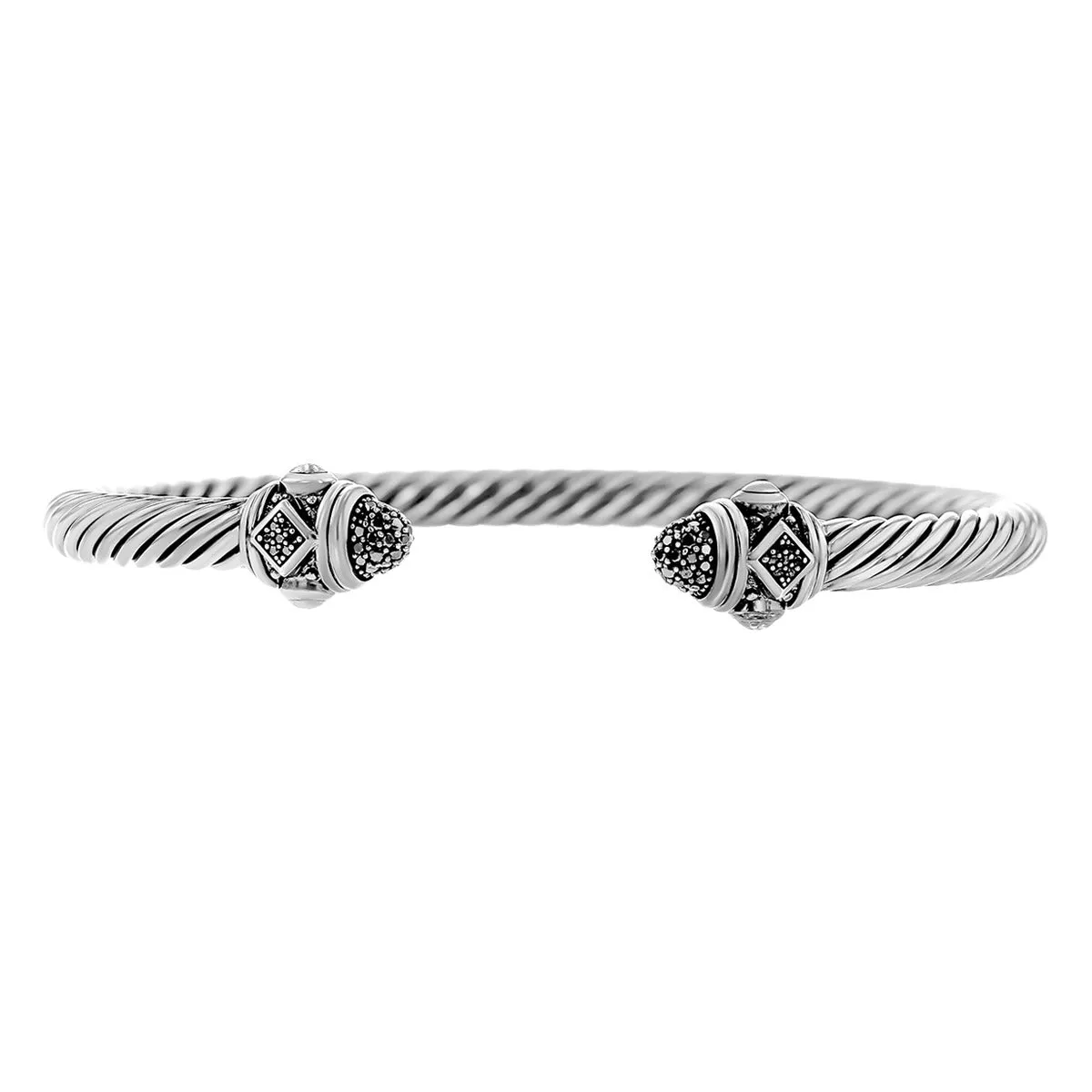 Renaissance Sterling Silver Bracelet with Black Diamonds