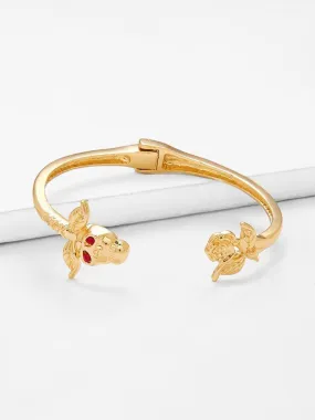 Rose Design Cuff Bracelet