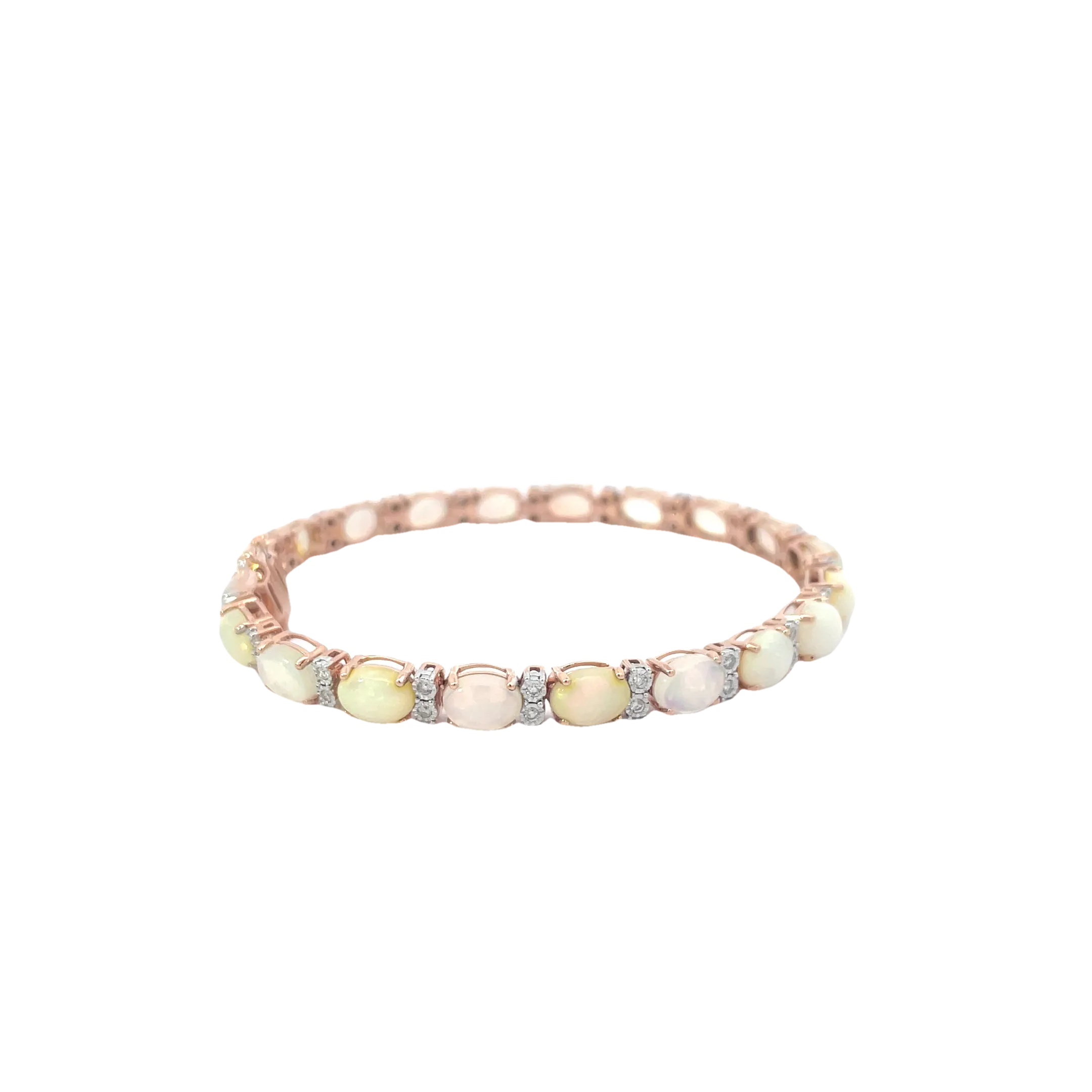 Rose Gold Diamond Opal Bracelet