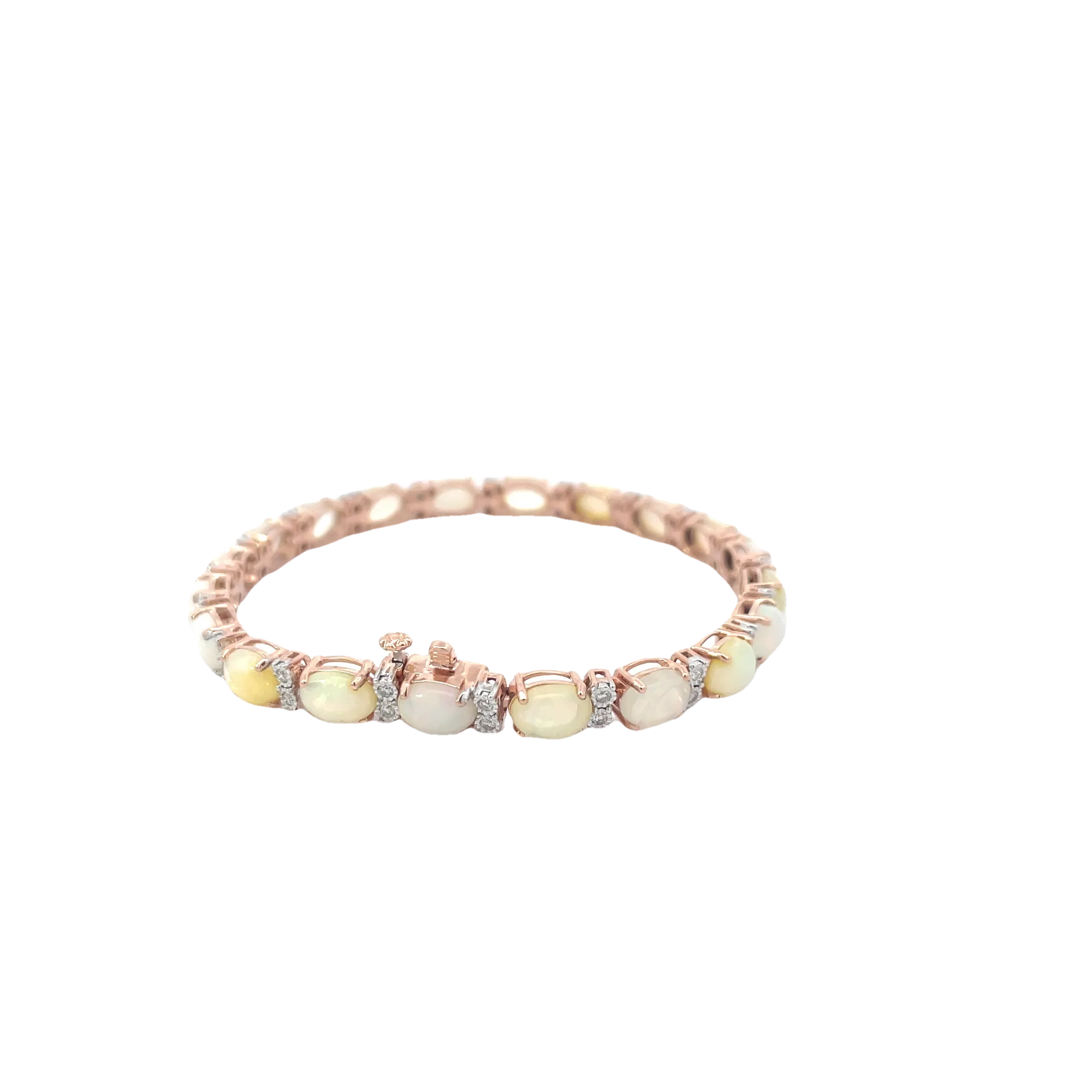 Rose Gold Diamond Opal Bracelet