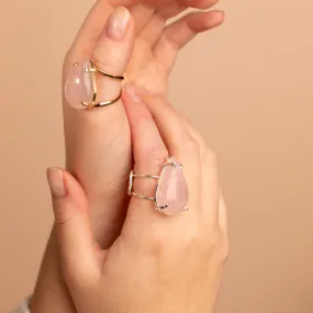 Rose Quartz Crystal Ring