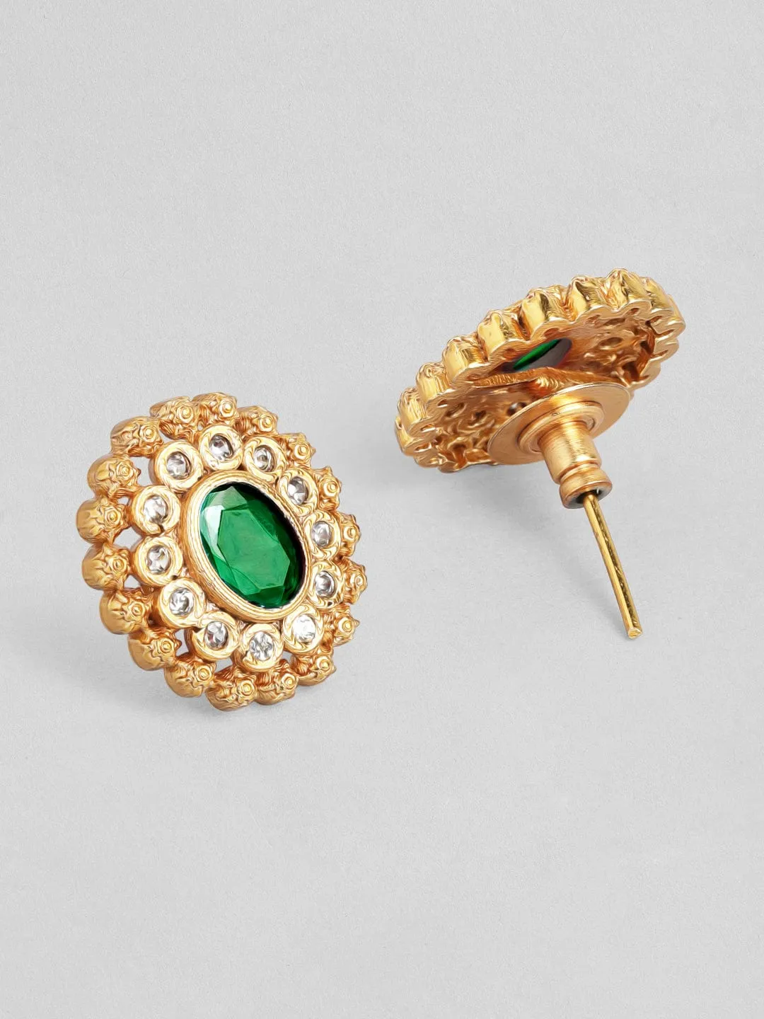 Rubans 24K Gold-Plated Emerald -Studded Jewellery Set