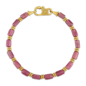 Ruby Bamboo Chain Bracelet