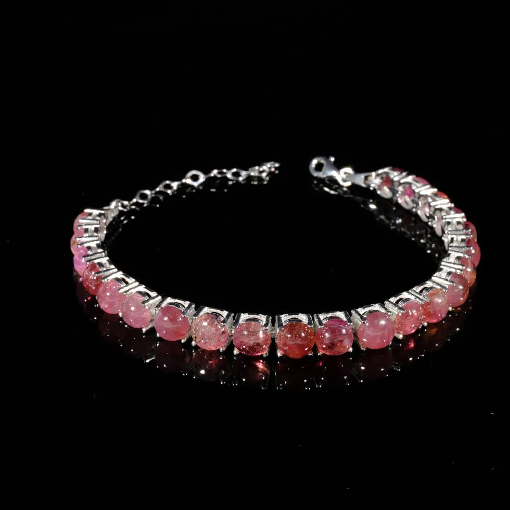 Ruby Gemstone Silver Bracelet SCB-013