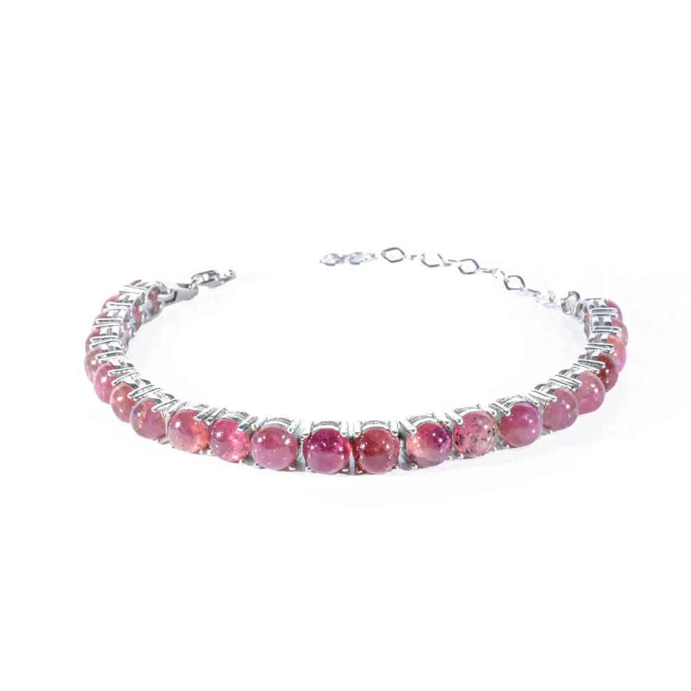 Ruby Gemstone Silver Bracelet SCB-013