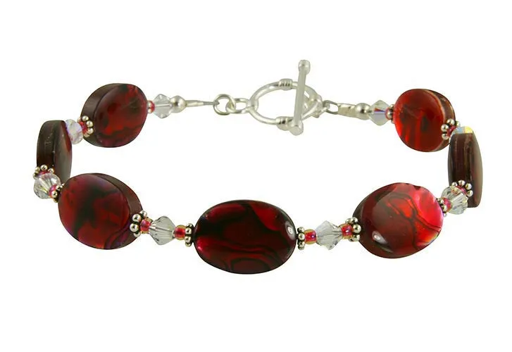 Ruby Mother of Pearl Handmade Bracelet