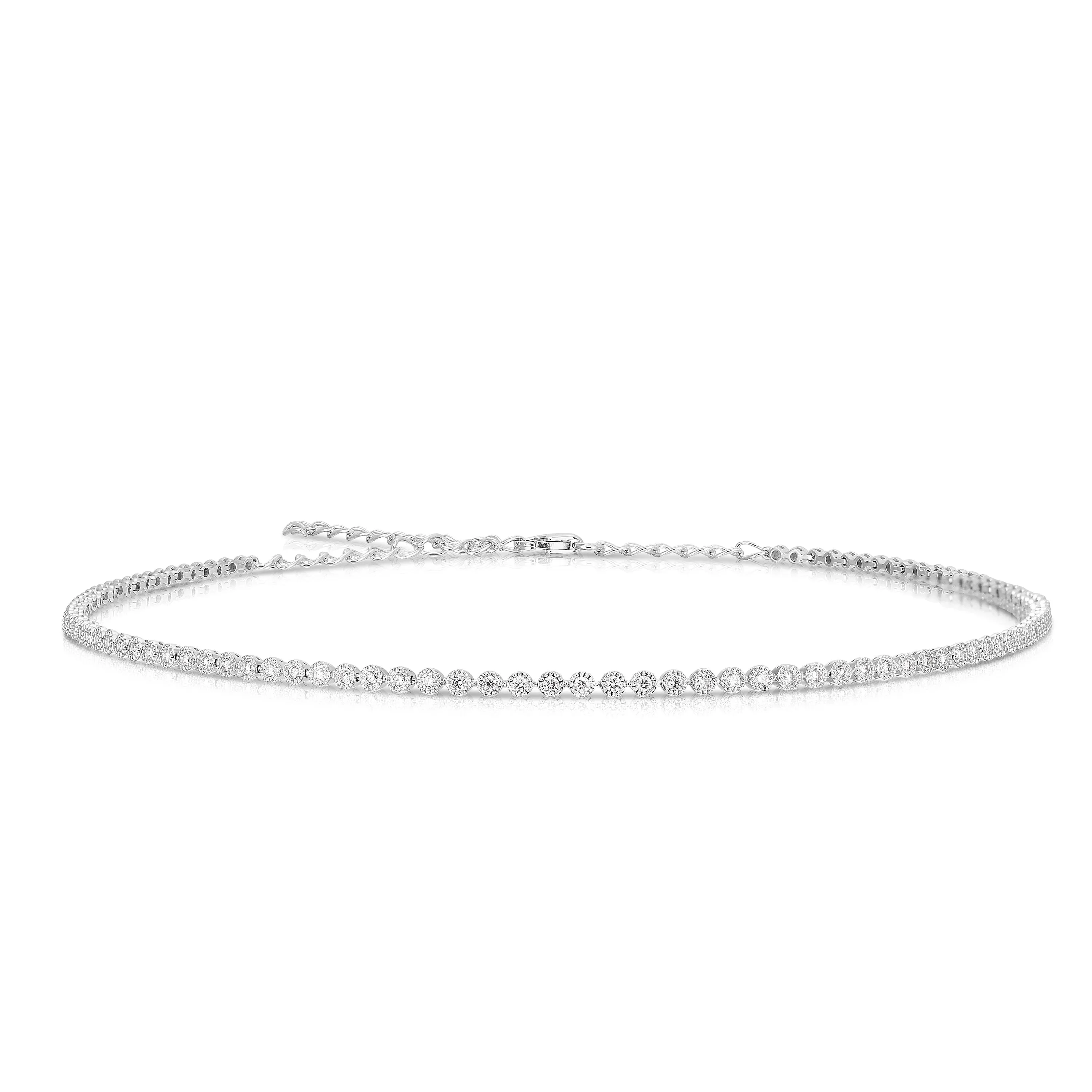 Sabel 14K White Gold Round Diamond Choker Necklace