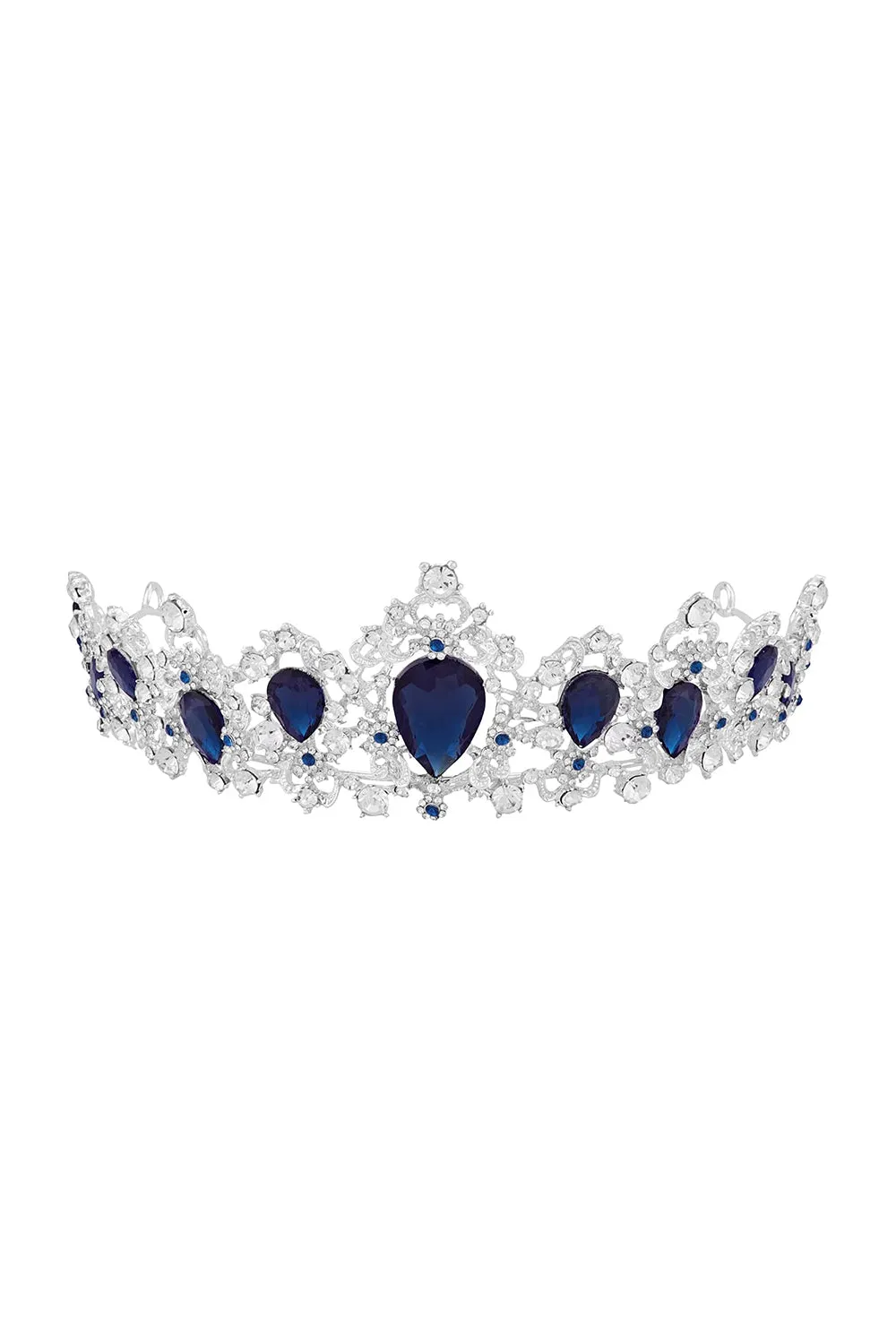 Sapphire-Embellished Tiara in Silver