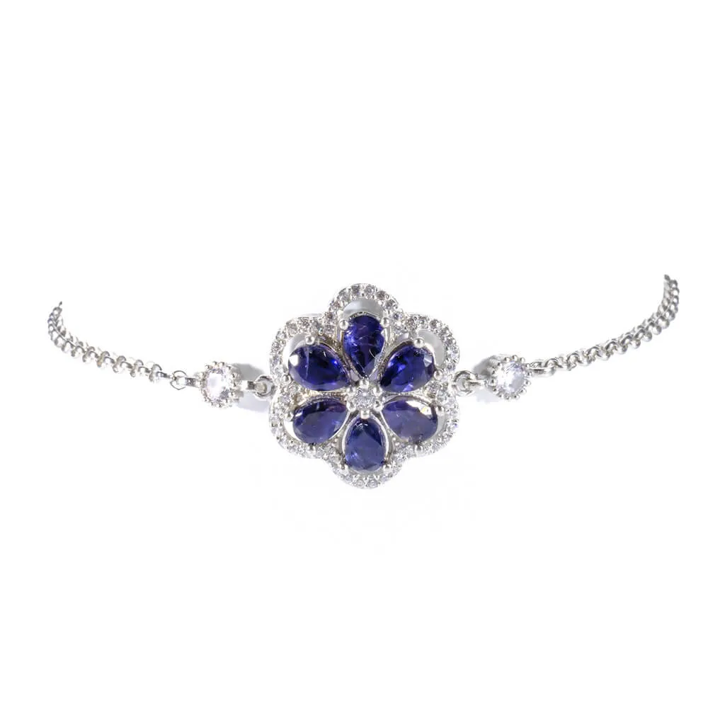 Sapphire Gemstone Silver Bracelet SCB-020