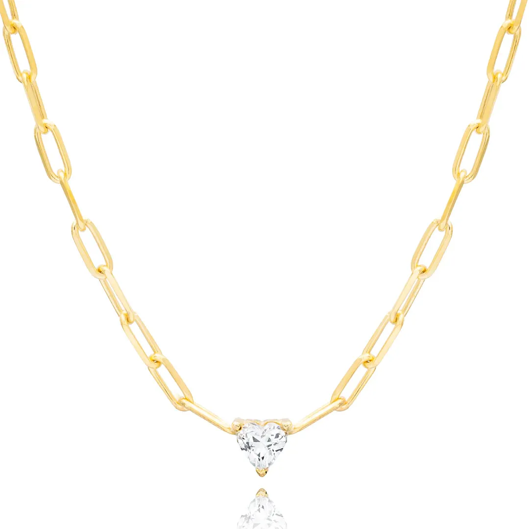 Sarah Stretton Gold Heart Chain Choker