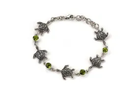 Sea Turtle Strand Bracelet- Peridot