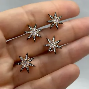 Seven pointed star - Earring with clear zircons