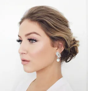 Shannon - Pearl Drop Stud Wedding Earrings