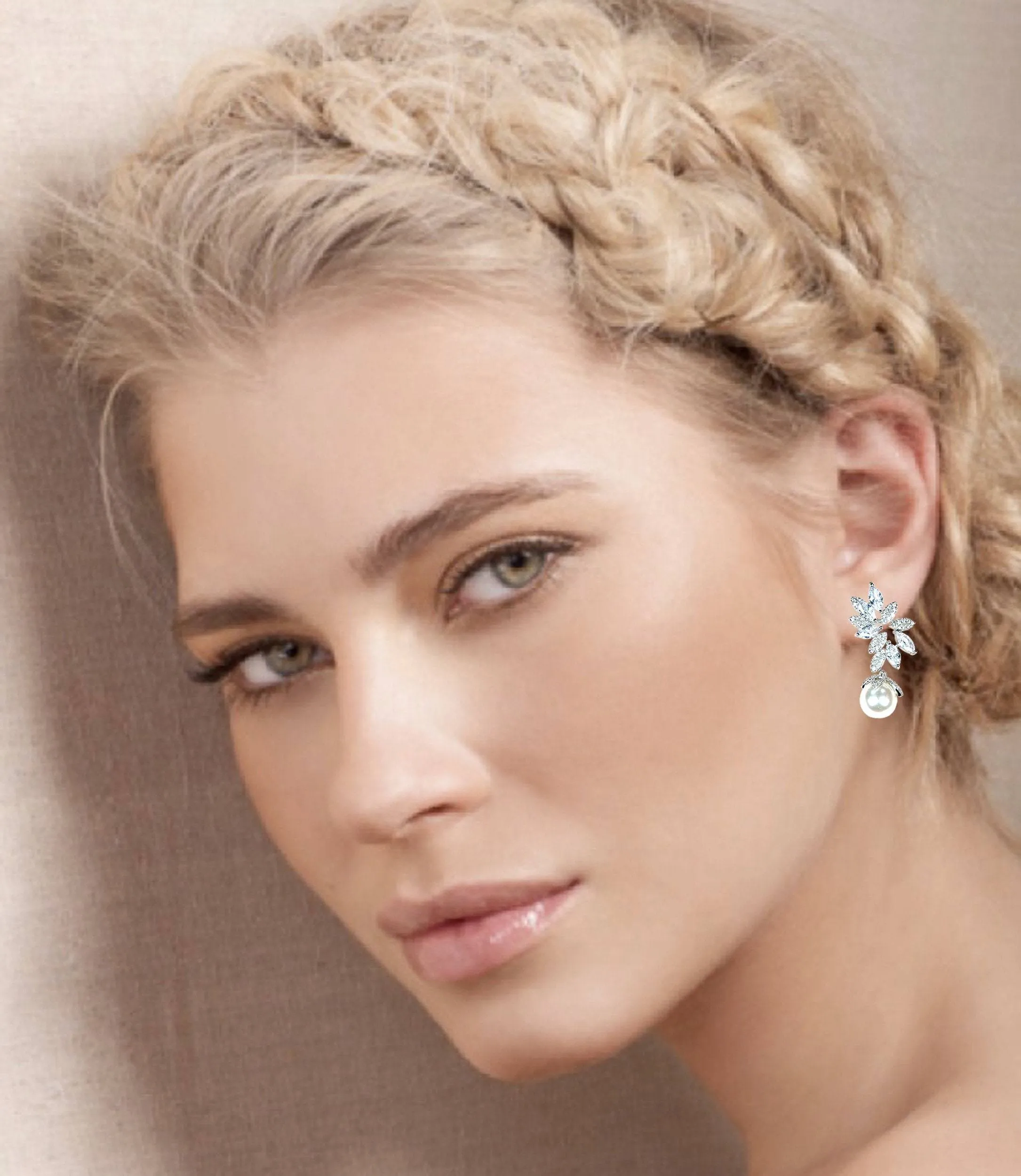 Shannon - Pearl Drop Stud Wedding Earrings