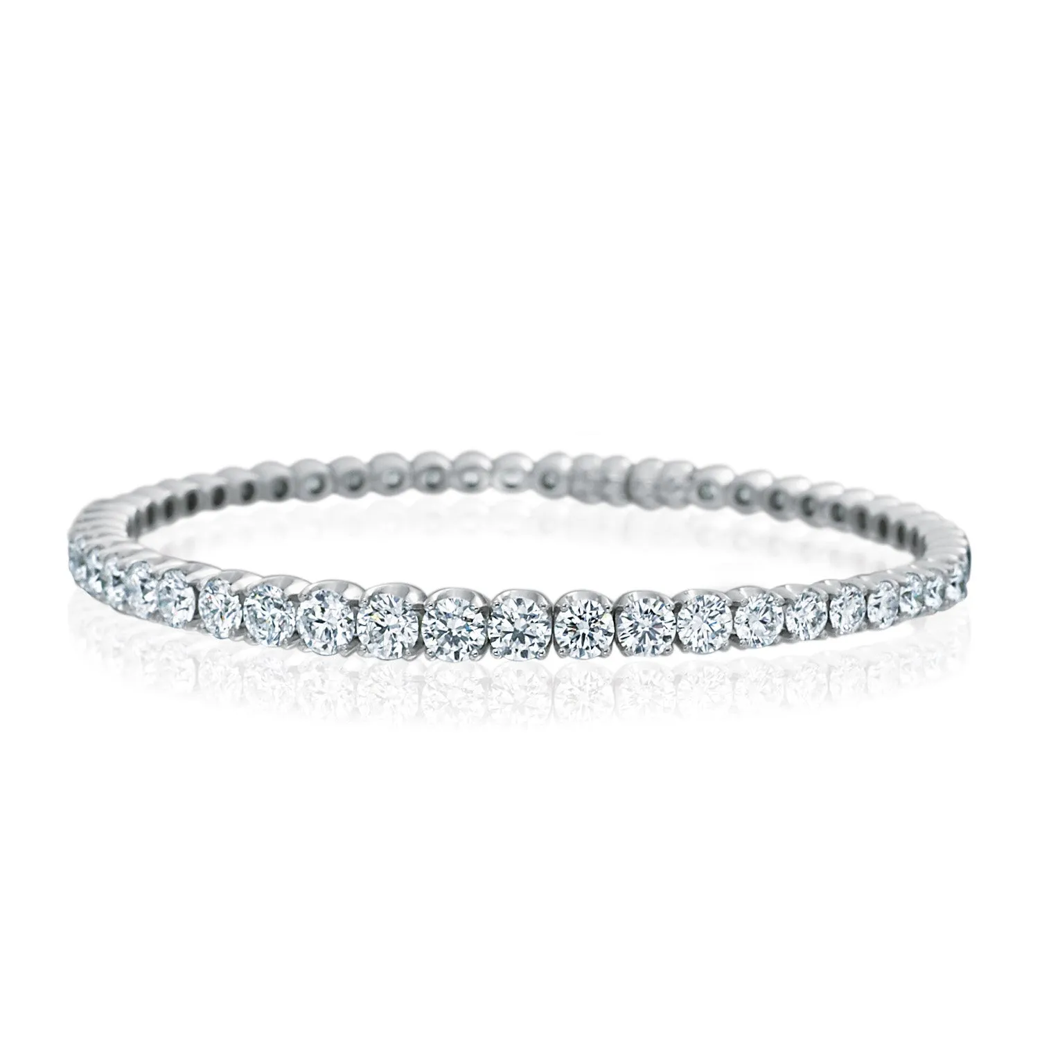 Signature Diamond Cuff Tennis Bracelet in 18K White Gold