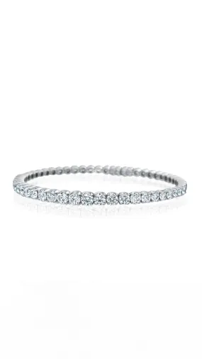 Signature Diamond Cuff Tennis Bracelet in 18K White Gold