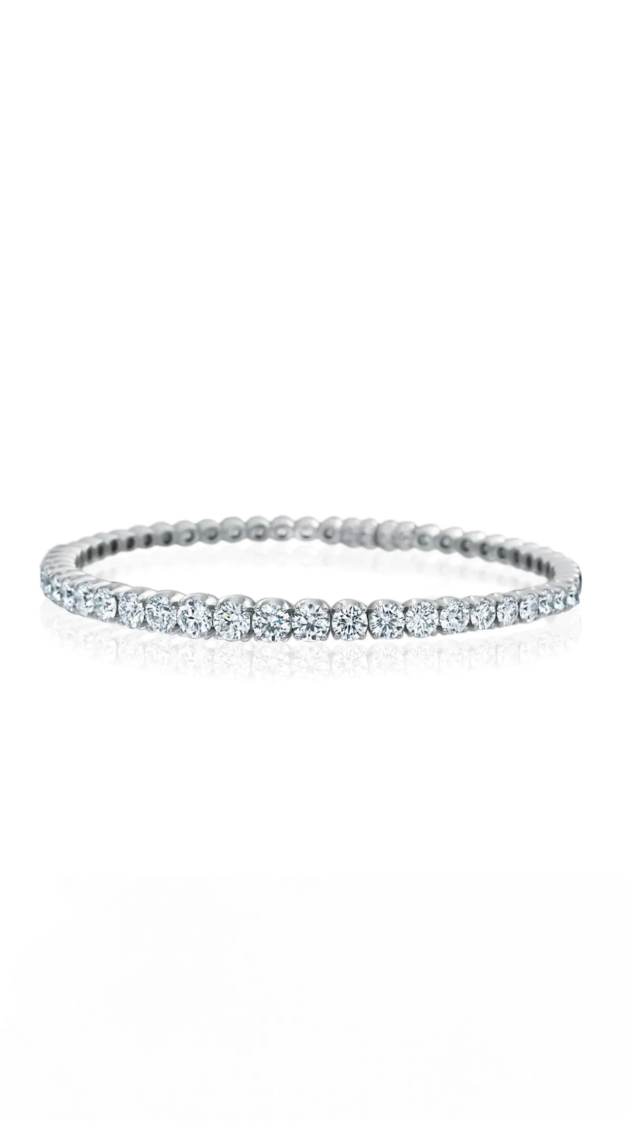 Signature Diamond Cuff Tennis Bracelet in 18K White Gold