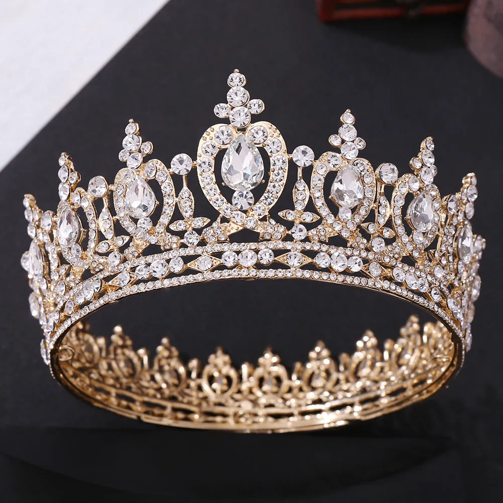 Silver Colors Rhinestone Bride Diadem Bridal Crown for Wedding Queen Princess Tiaras and Crown Hair Jewelry Pageant Prom