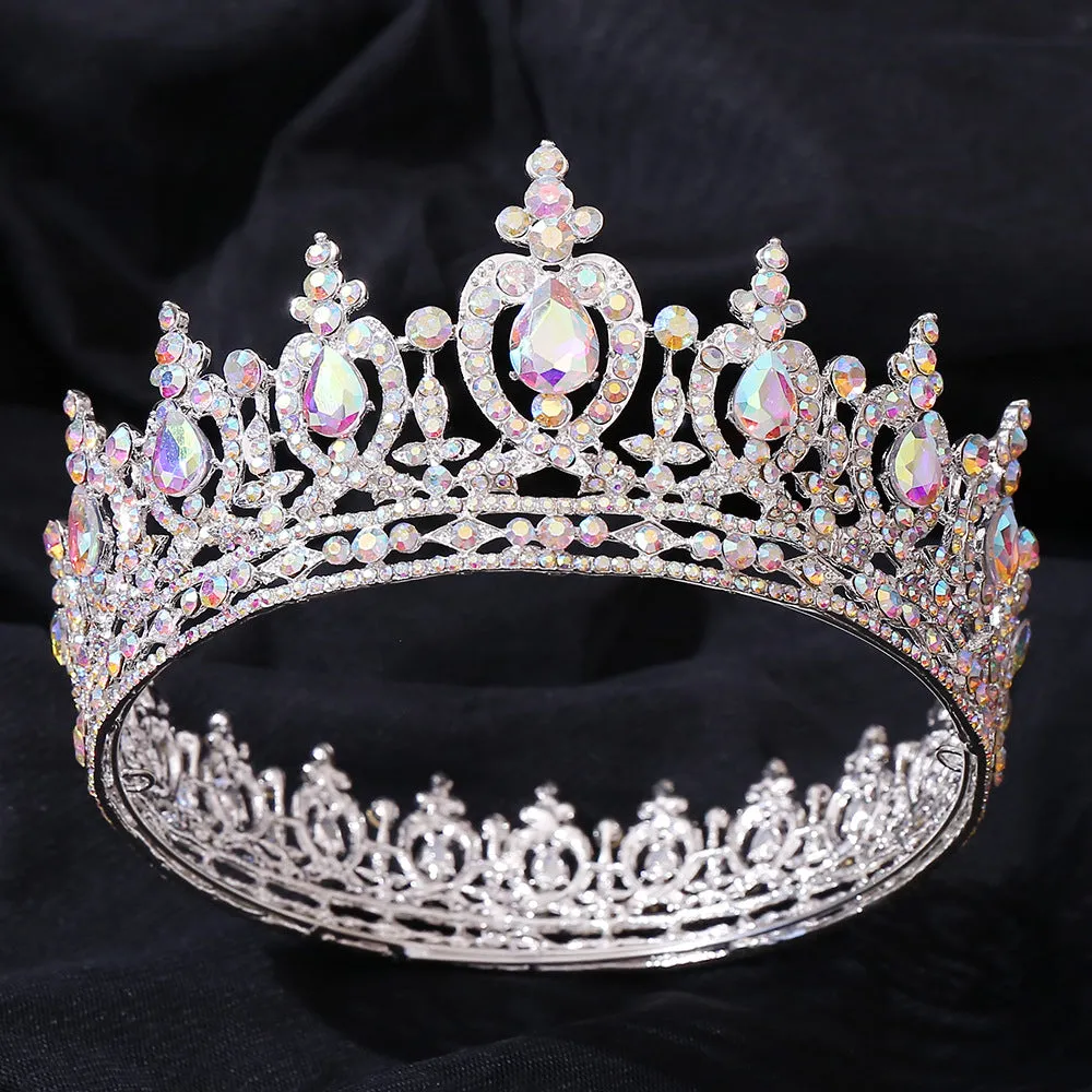 Silver Colors Rhinestone Bride Diadem Bridal Crown for Wedding Queen Princess Tiaras and Crown Hair Jewelry Pageant Prom