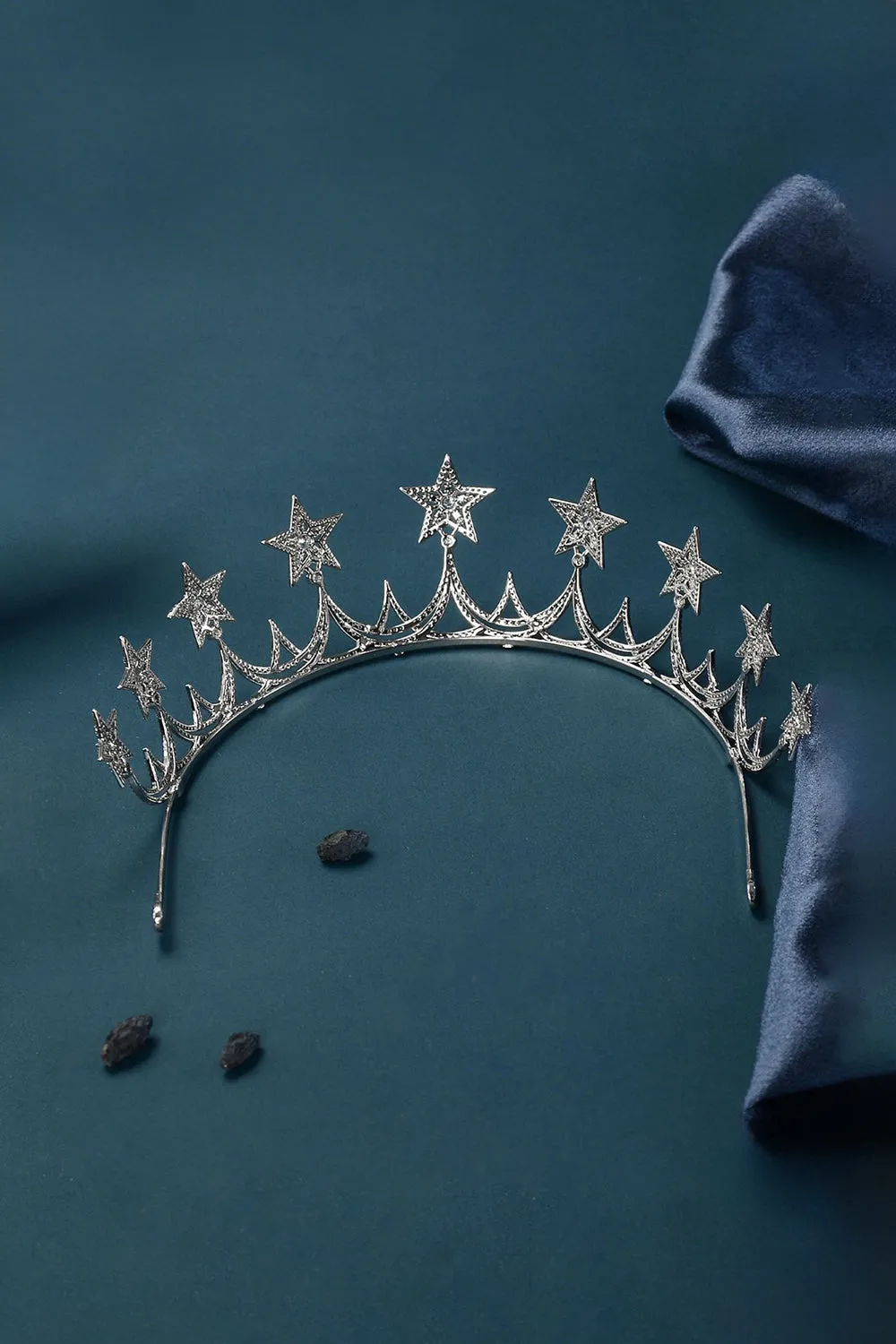 Silver Starry Zircon Tiara