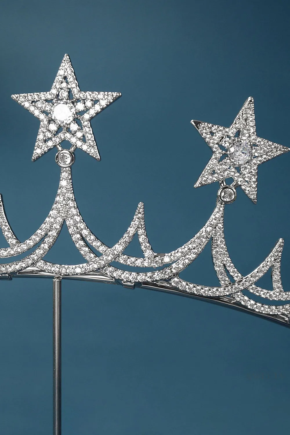 Silver Starry Zircon Tiara