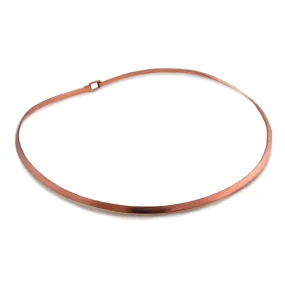 Solid Polished Copper Choker Necklace Torc