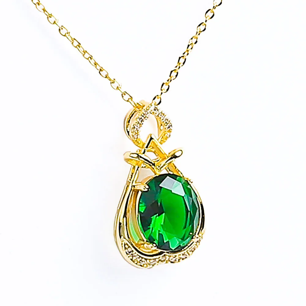 Sparkling Zircon Colorful Gem Necklace - Fluffy