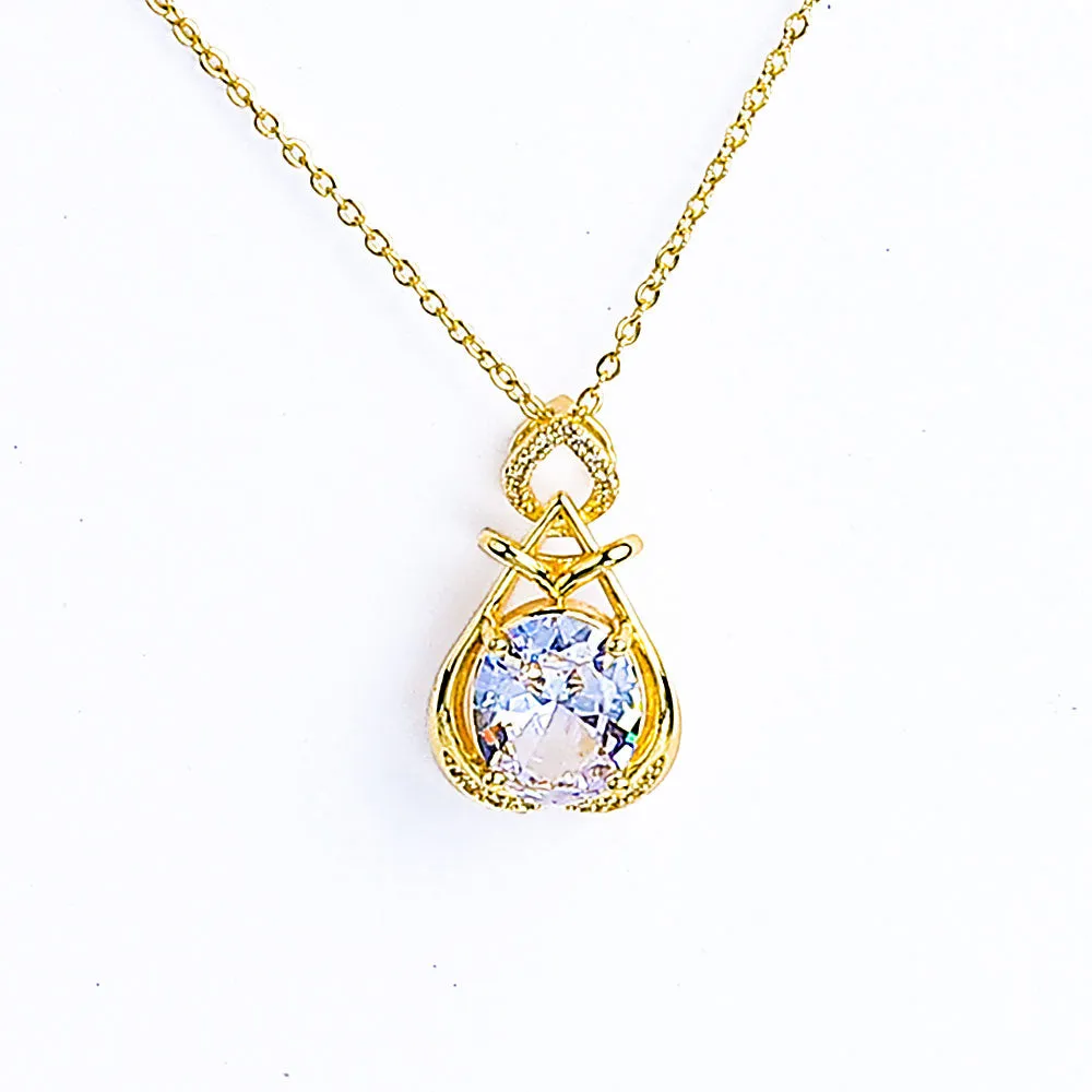 Sparkling Zircon Colorful Gem Necklace - Fluffy