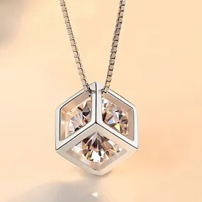 Sparkling Zircon Pendant Necklace for Women  Girls