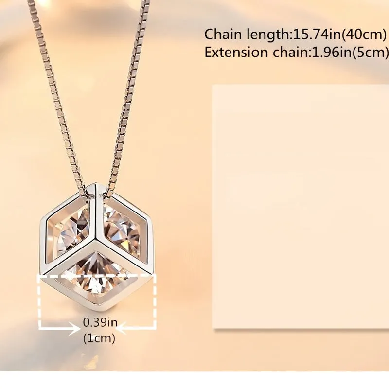 Sparkling Zircon Pendant Necklace for Women  Girls