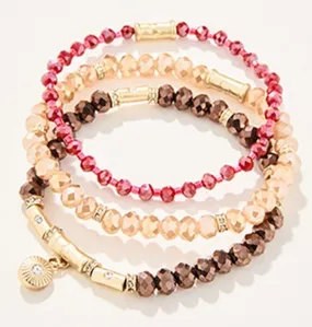 Spartina Stretch Bracelet Stack Pink/Brown