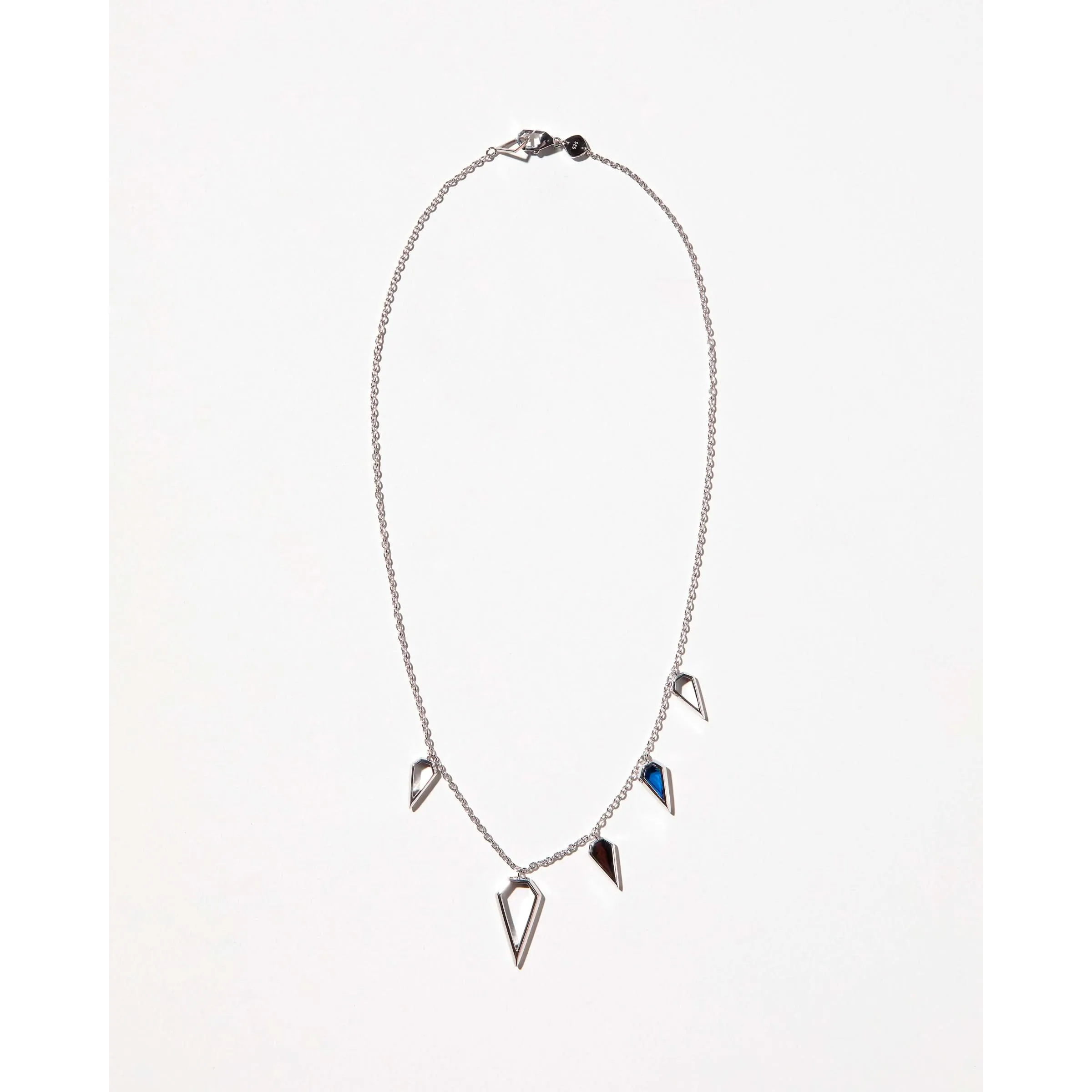 Spear Gem Necklace in Silver