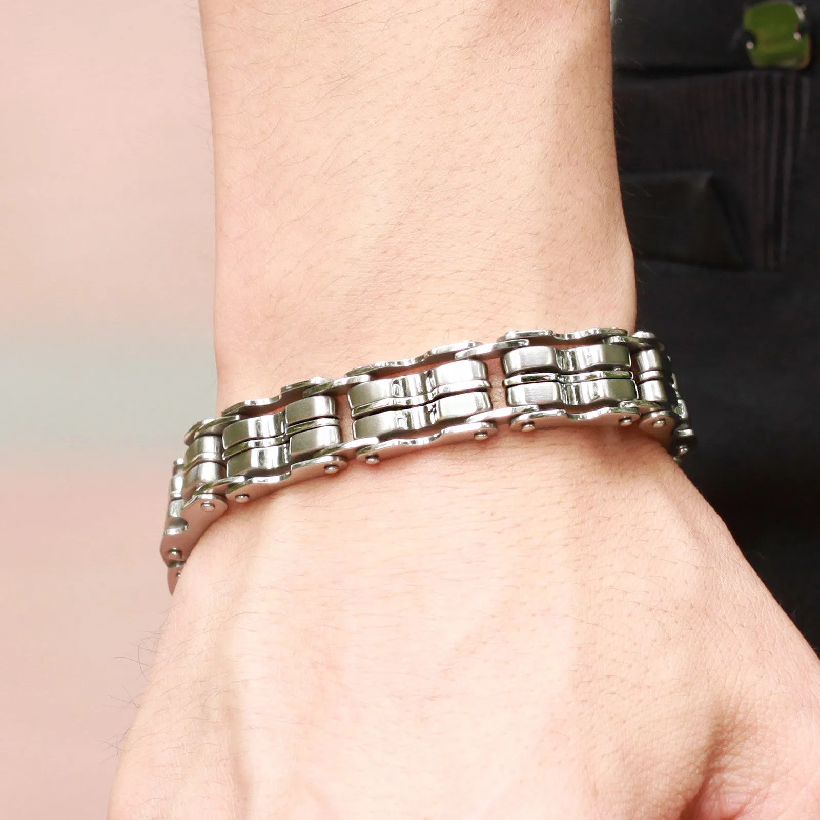 Stainless Steel Bracelet JEWELRY STAINLESS STEEL BRACELET Men Bracelet Silver color 23CM Men gift