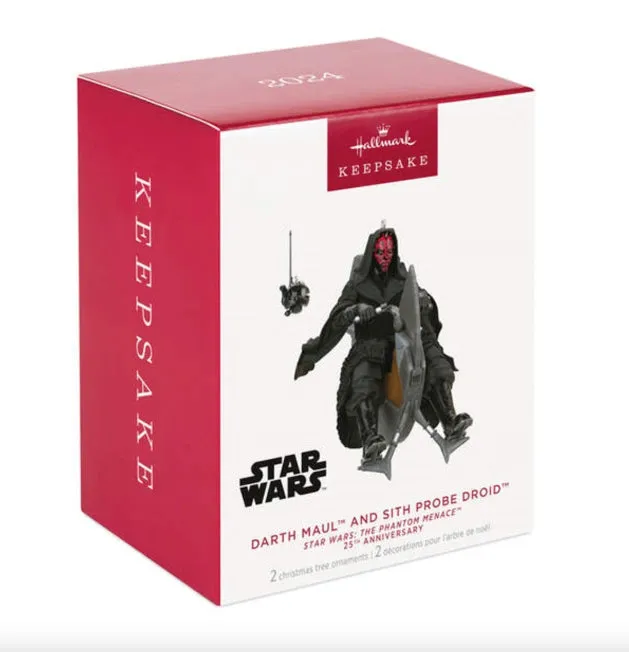 Star Wars: The Phantom Menace™ 25th Anniversary Darth Maul™ and Sith Probe Droid™ Ornaments, Set of 2