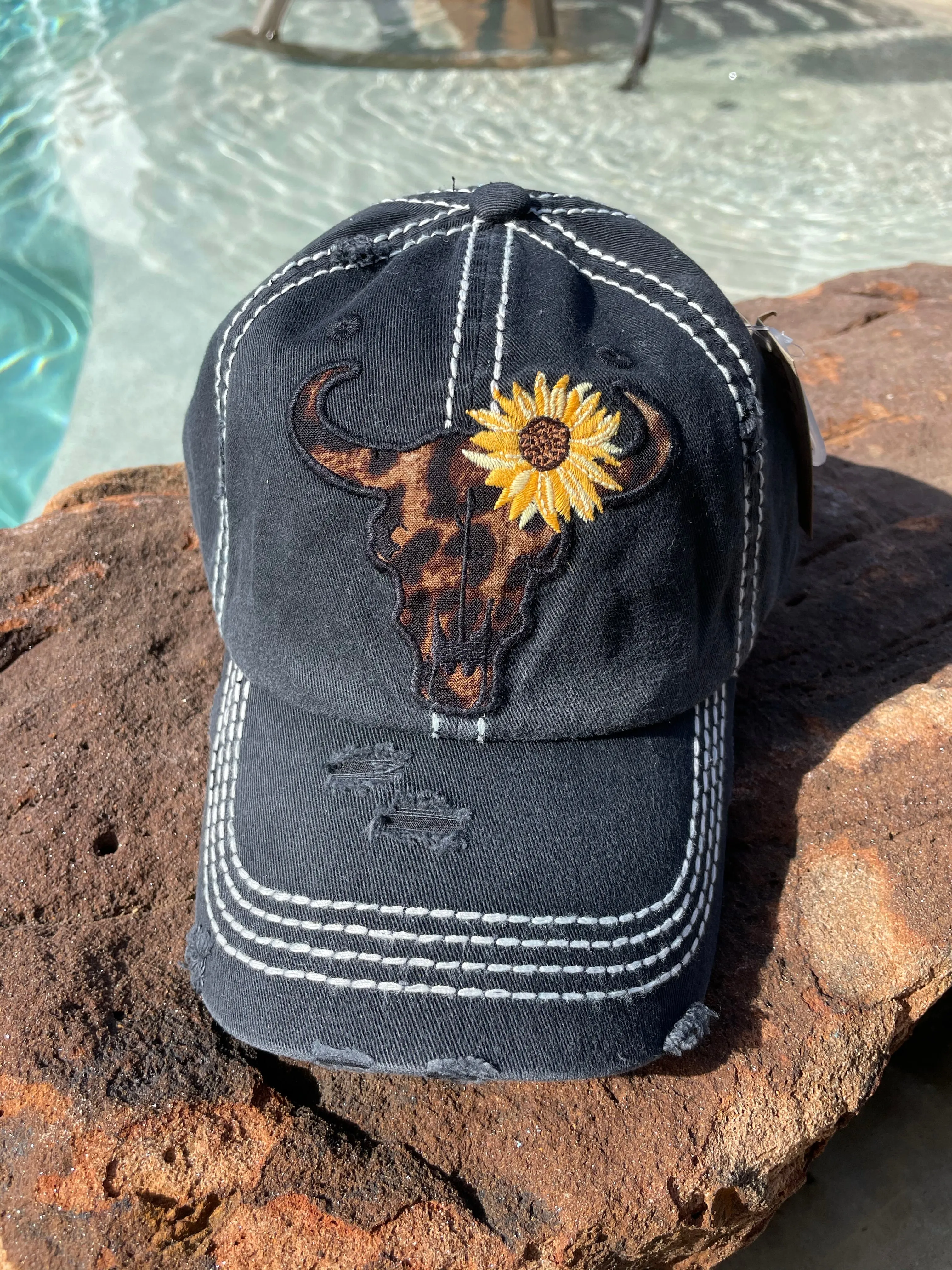 Steer Head & Sunflower Cap (Multiple Colors)