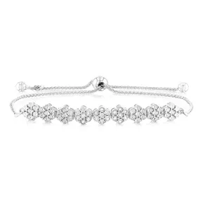 Sterling Silver Diamond Slider Bracelet with 21 Round Brilliant Cut Diamonds