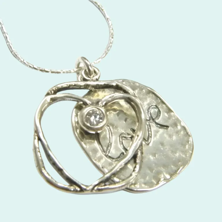 Sterling Silver Necklace Love Pendants Necklaces for woman with Zircon