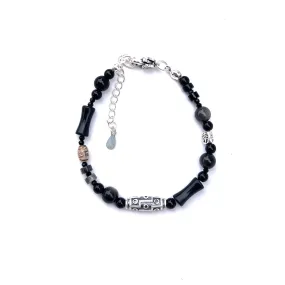 Sterling Silver Obsidian Fortune's Favor Bracelet