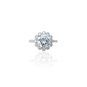 Sterling Silver "Blaze of the Grace" Cubic Zirconia Ring for Women