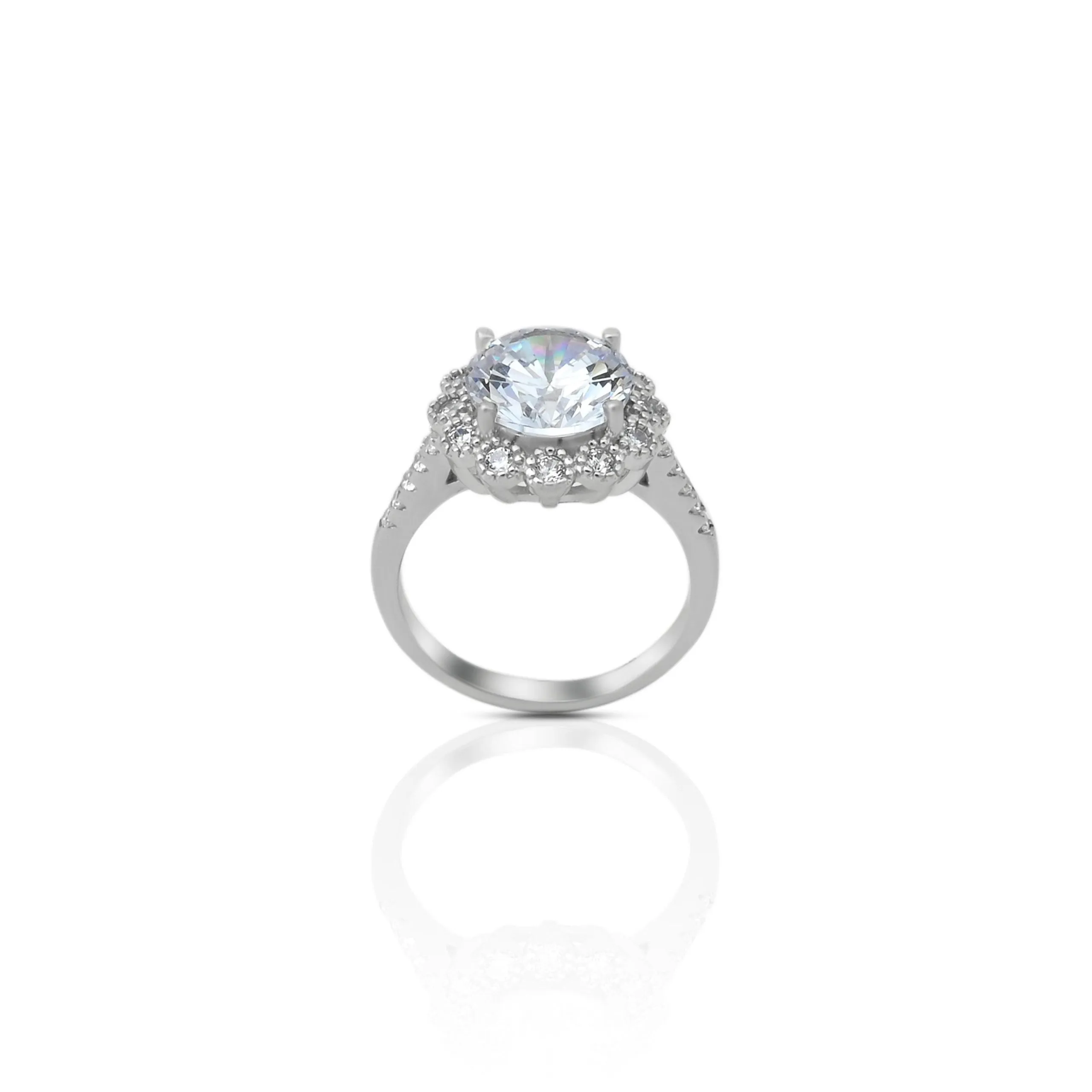 Sterling Silver "Blaze of the Grace" Cubic Zirconia Ring for Women