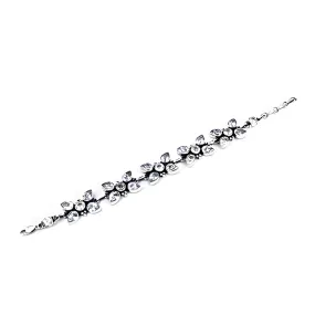 Stunning New Flower Style Cubic Zirconia Silver Bracelet - Glamorous & Fantastic CZ Jewelry