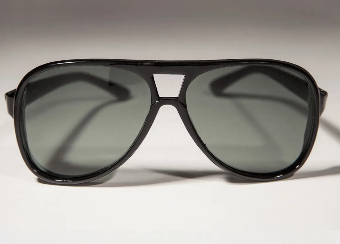 Sunglass Museum - Black Aviator w/ Glass Lenses