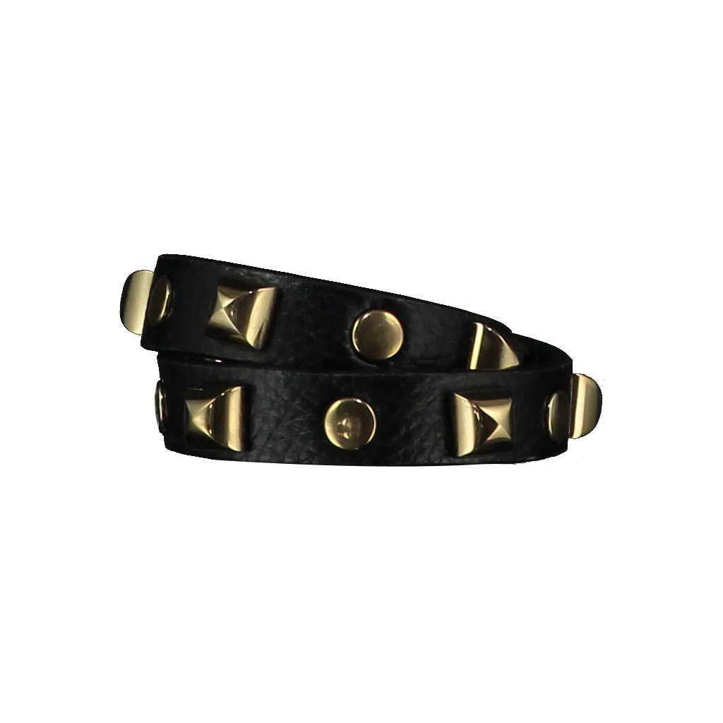 Tanya Black Leather Bracelet