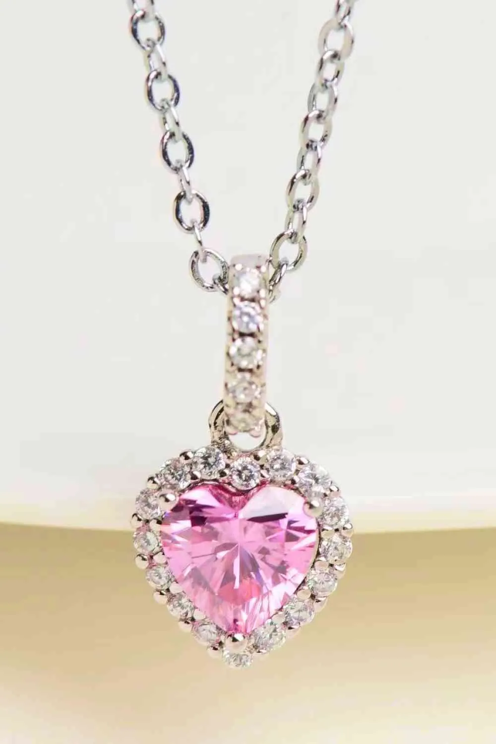 TEEK - Pink 1 Carat Heart Pendant Necklace